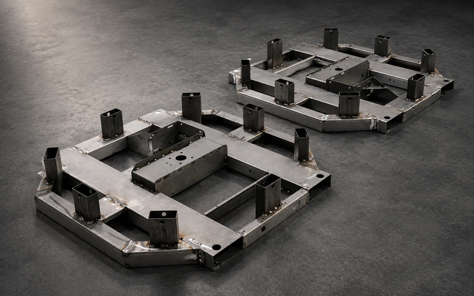 MIG-welded carbon steel machine frame assemblies manufactured by AZ CNC Shop LLC