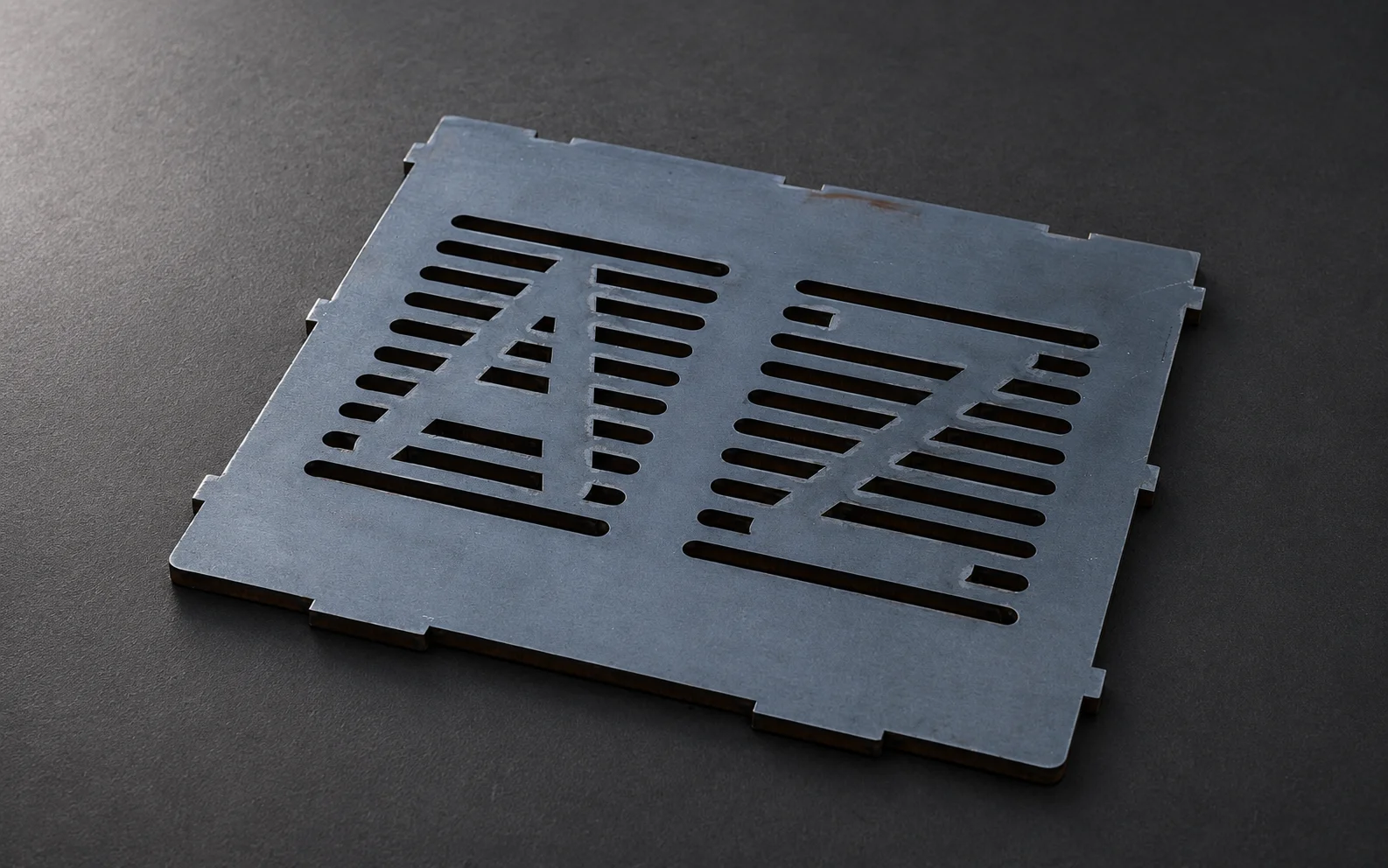 Laser-cut carbon steel structural beam panel
